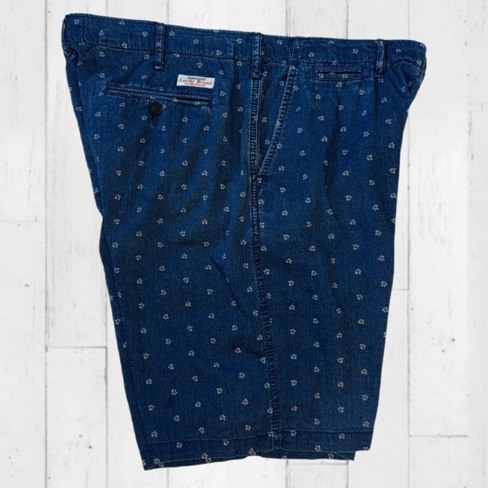Lucky Brand Blue Printed Cotton Casual Shorts Men’s Size 34